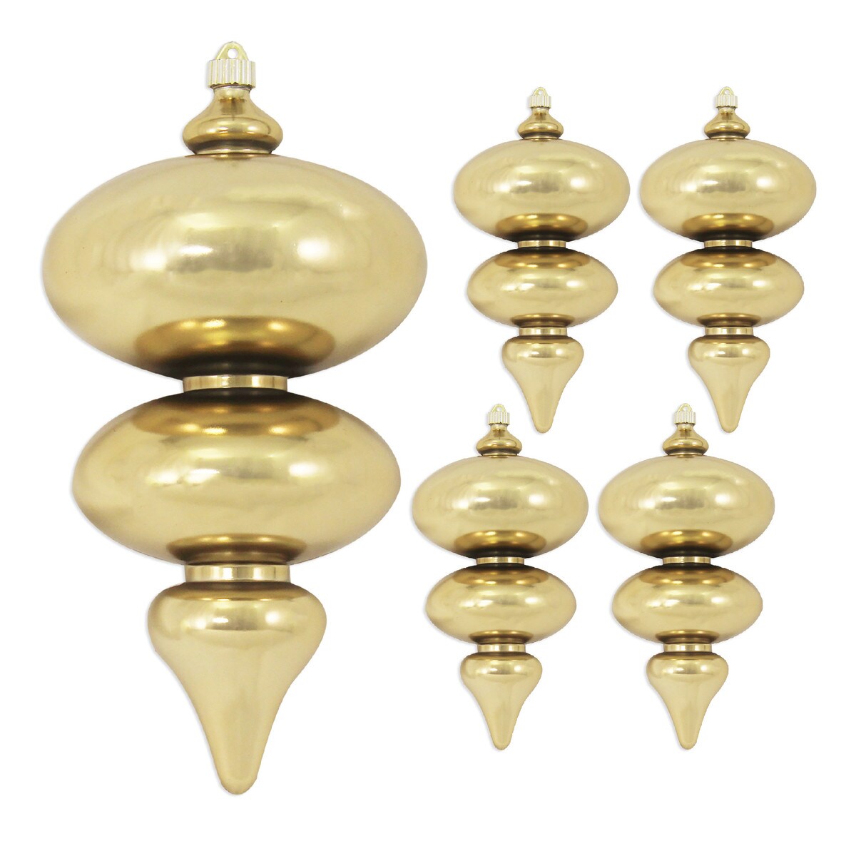 15" Jumbo Shatterproof UV Finial Ornament Set Of 2