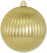 8" Ribbed Shatterproof UV Ball Ornament Set Of 4