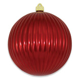 8" Ribbed Shatterproof UV Ball Ornament Set Of 4