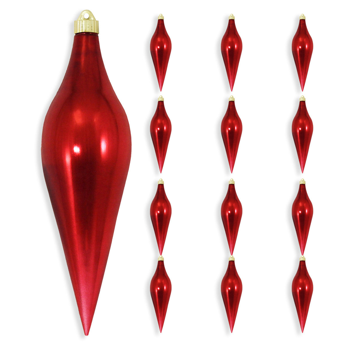 12" Gilded Shatterproof Finial Set Of 4