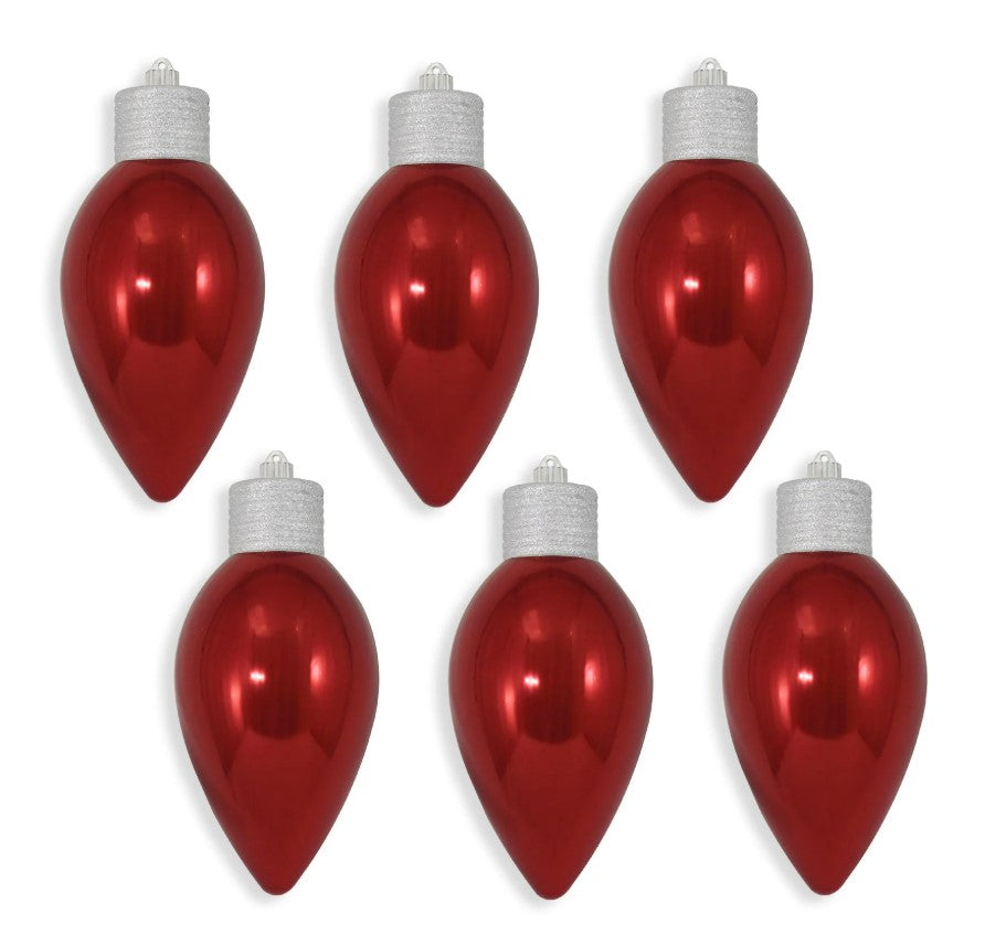 12" Shatterproof C9 Bulb UV Ornament Set Of 2