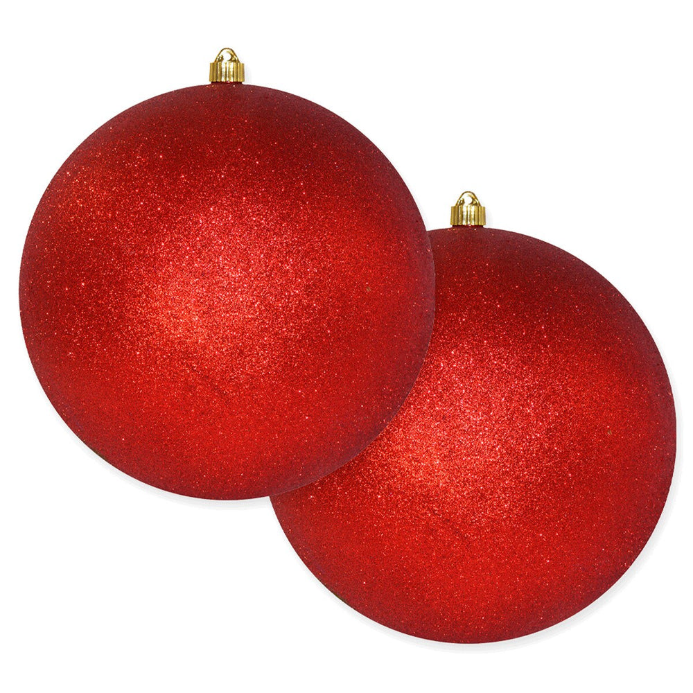 12" Shatterproof UV Ball Ornament Set Of 2