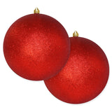 12" Shatterproof UV Ball Ornament Set Of 2