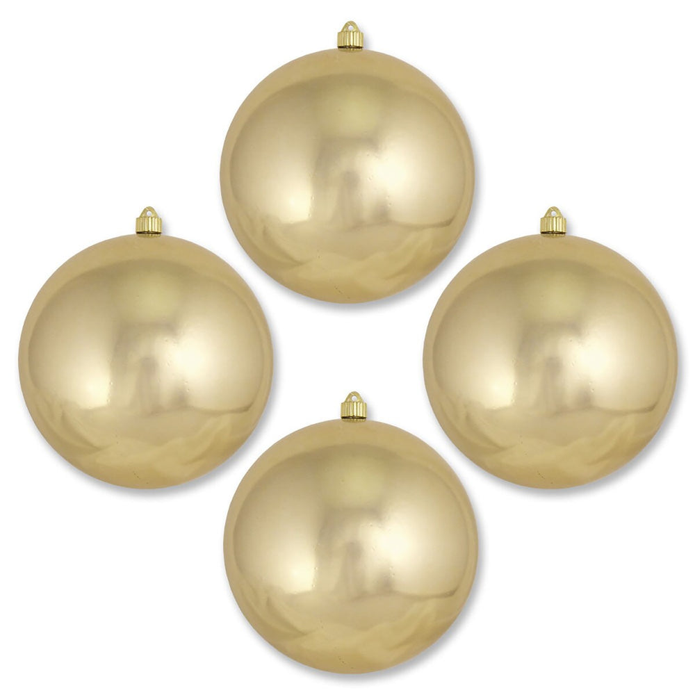 10" Gilded Shatterproof UV Ball Ornament Set Of 2