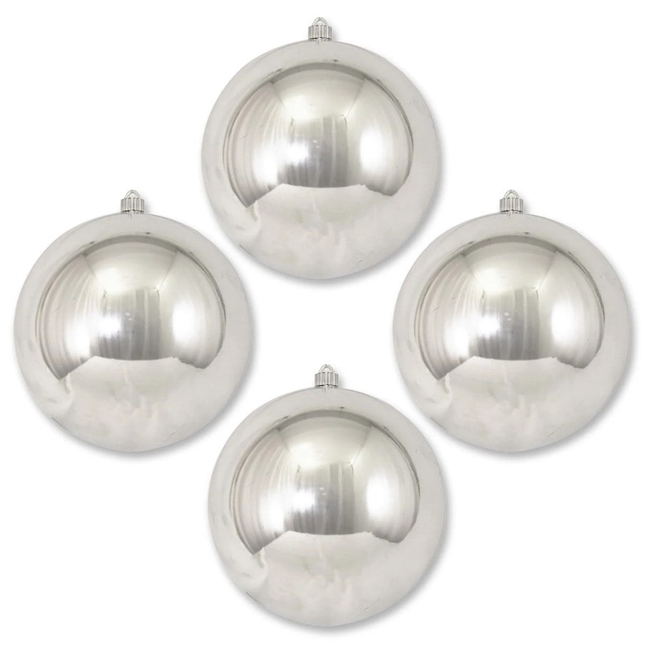 10" Gilded Shatterproof UV Ball Ornament Set Of 2