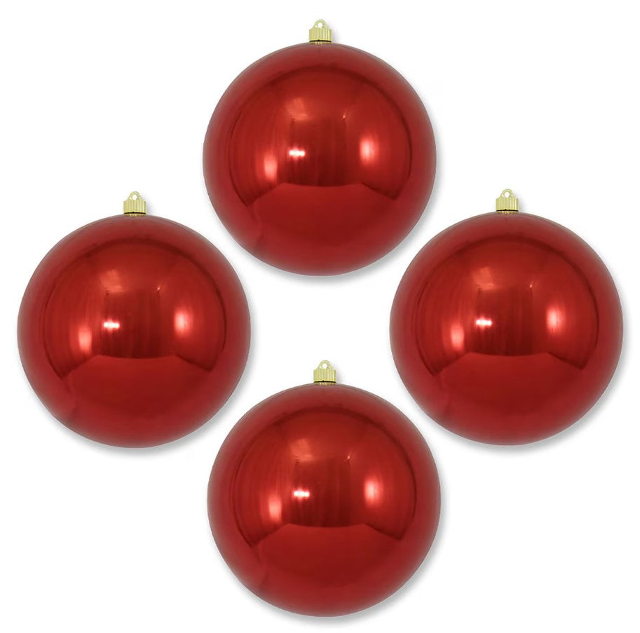 10" Gilded Shatterproof UV Ball Ornament Set Of 2