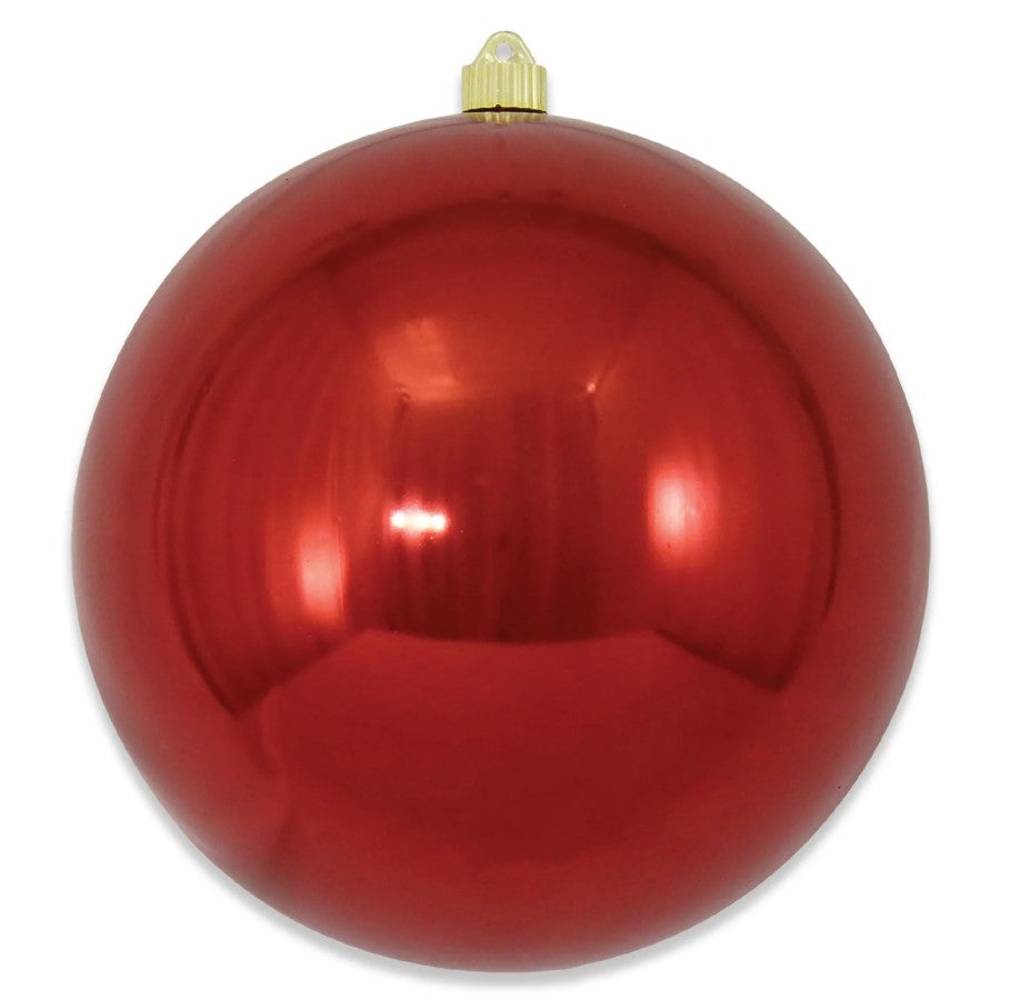 10" Gilded Shatterproof UV Ball Ornament Set Of 2