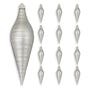 12" Grey Finial Shatterproof Set Of 6