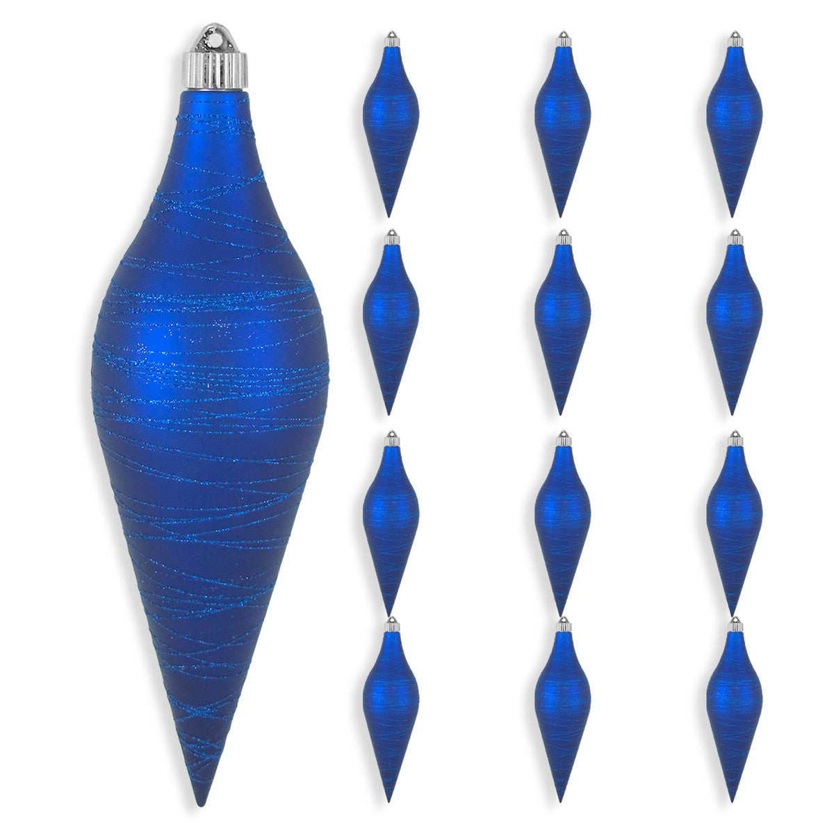 12" Regal Blue Shatterproof Finial Set Of 6