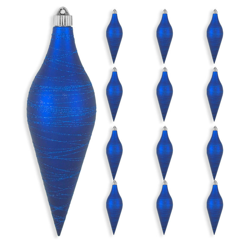 12" Regal Blue Shatterproof Finial Set Of 6