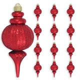 8" Glitter Sequin Shatterproof Finial Set Of 6