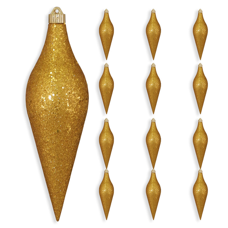 12" Gilded Shatterproof Finial Set Of 4