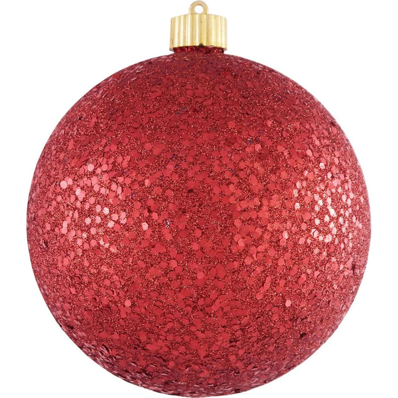6" Glitter Shatterproof Ball Ornament Set Of 8