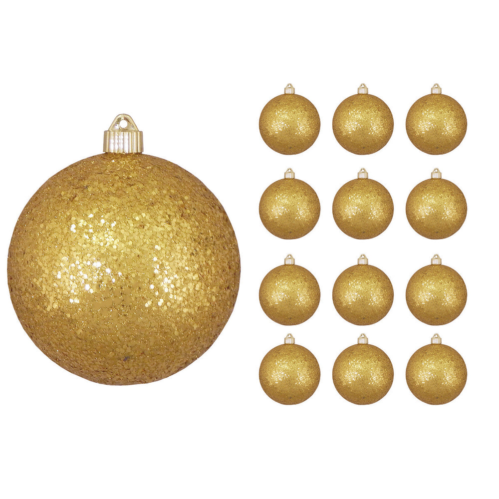 6" Glitter Shatterproof Ball Ornament Set Of 8