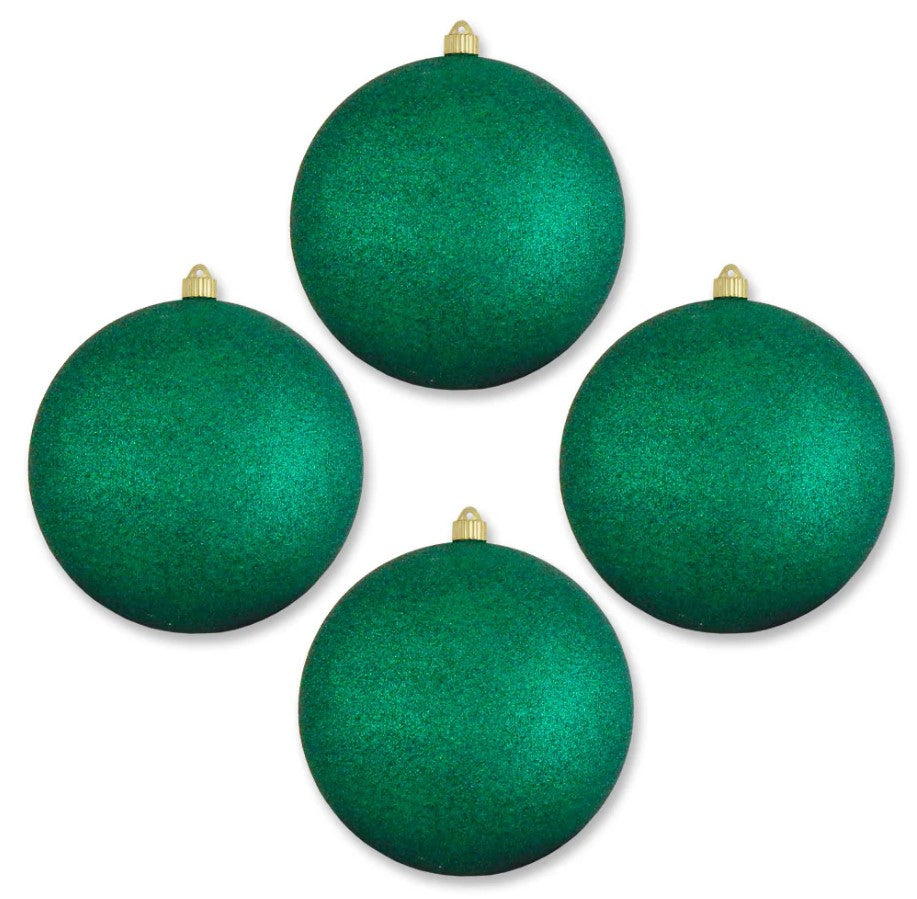 10" Gilded Shatterproof UV Ball Ornament Set Of 2