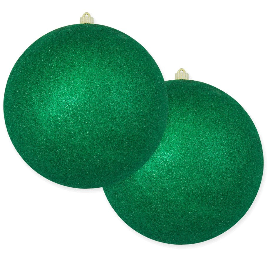 12" Shatterproof UV Ball Ornament Set Of 2