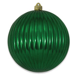 8" Ribbed Shatterproof UV Ball Ornament Set Of 4