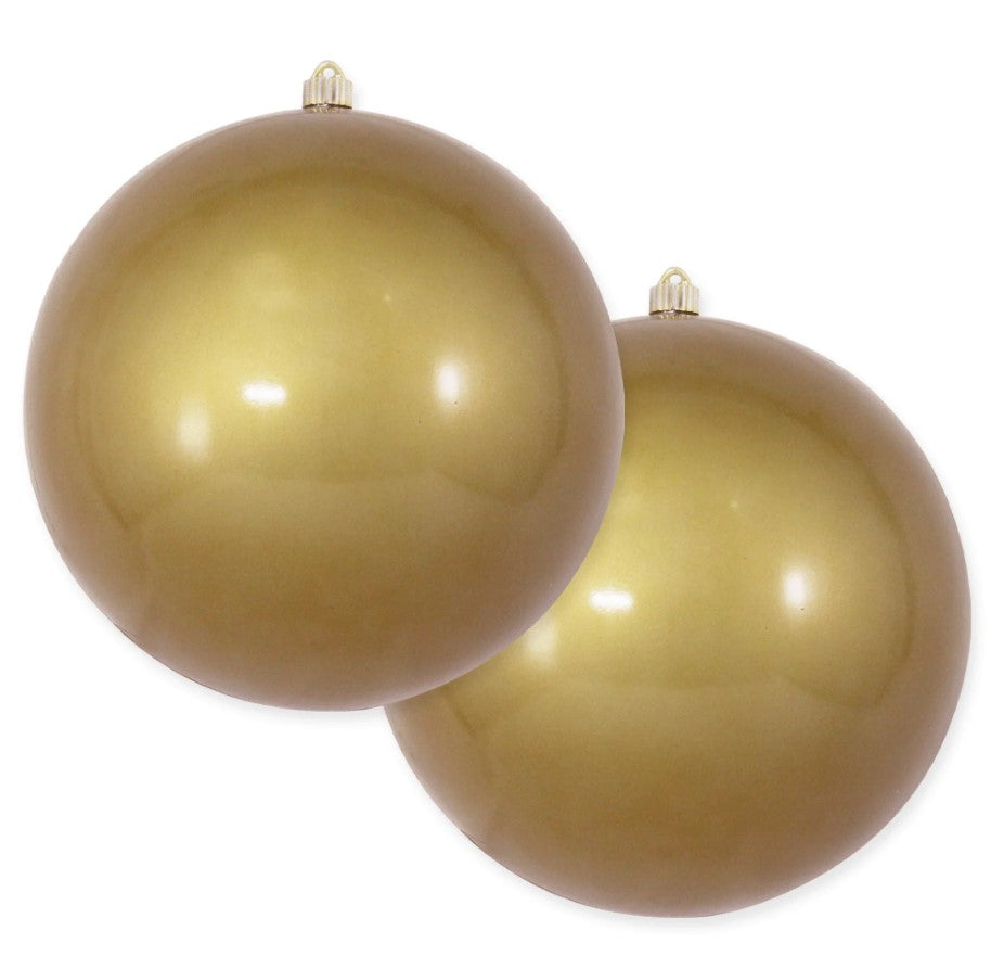 12" Shatterproof UV Ball Ornament Set Of 2
