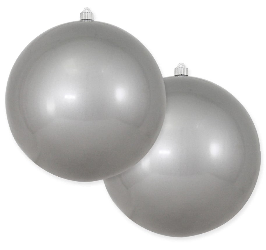 12" Shatterproof UV Ball Ornament Set Of 2