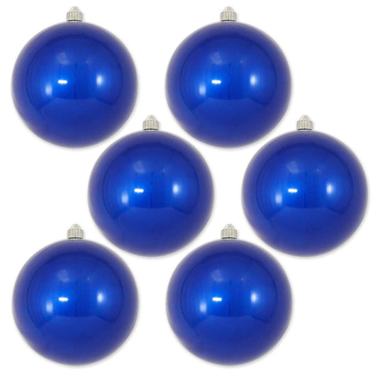 Juego de 4 adornos de bola inastillables brillantes UVW de 8"