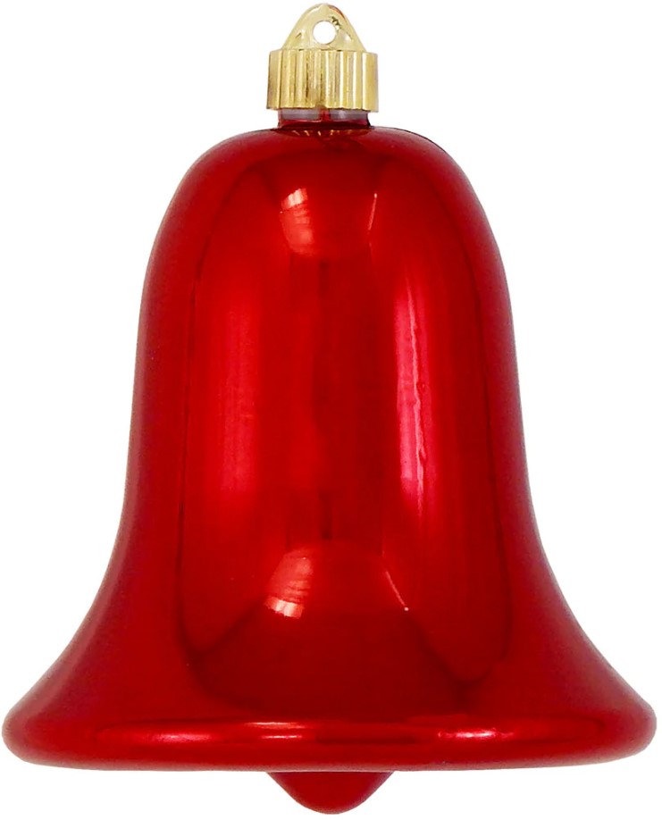 7" Shiny Shatterproof UV Bell Ornament Set Of 4