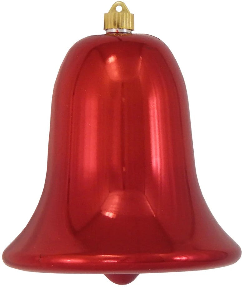9" Shiny Shatterproof UV Bell Ornament Set Of 2