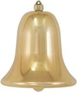 9" Gold Gilded Shatterproof UV Bell Ornament Set Of 2