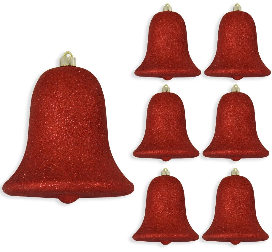 9" Shiny Shatterproof UV Bell Ornament Set Of 2