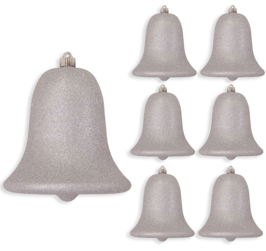9" Shiny Shatterproof UV Bell Ornament Set Of 2