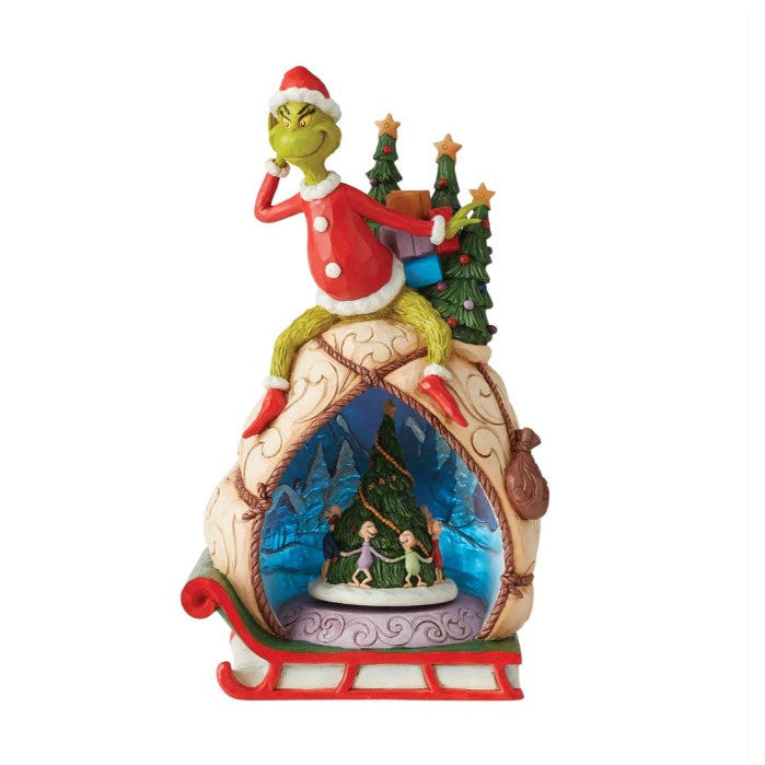 Grinch Village 11.5" Grinch Lighted Rotable Scene