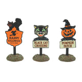 Snow Village Halloween Letreros de Halloween Juego de 3