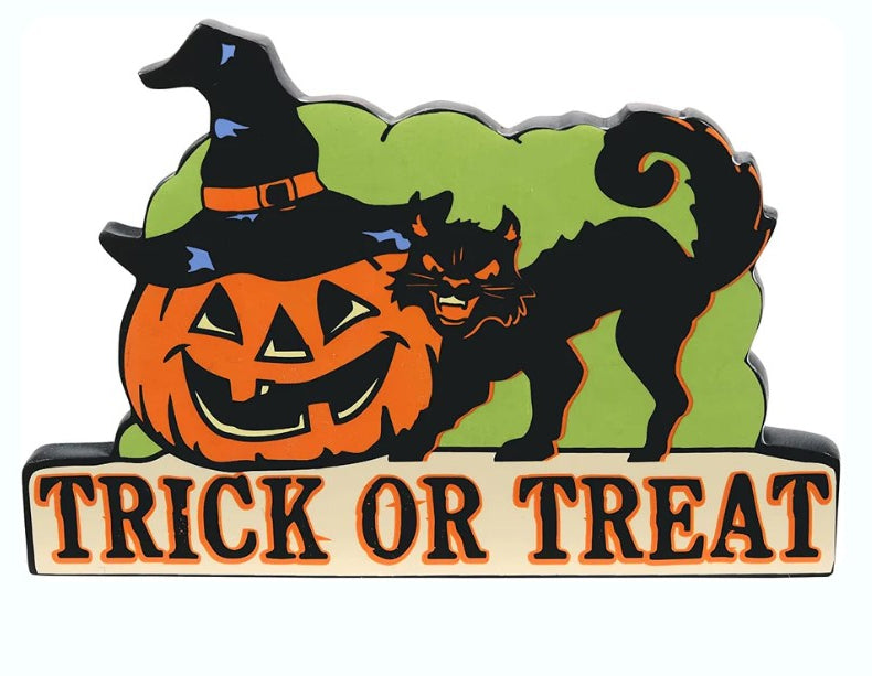 Snow Village Halloween Trick Or Treat Sign