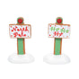 Village Accessory Gingerbread Christmas Signs Set Of 2