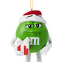 4" Green M&M With Red Giftbox Ornament