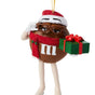 4" Brown M&M With Green Giftbox Ornament