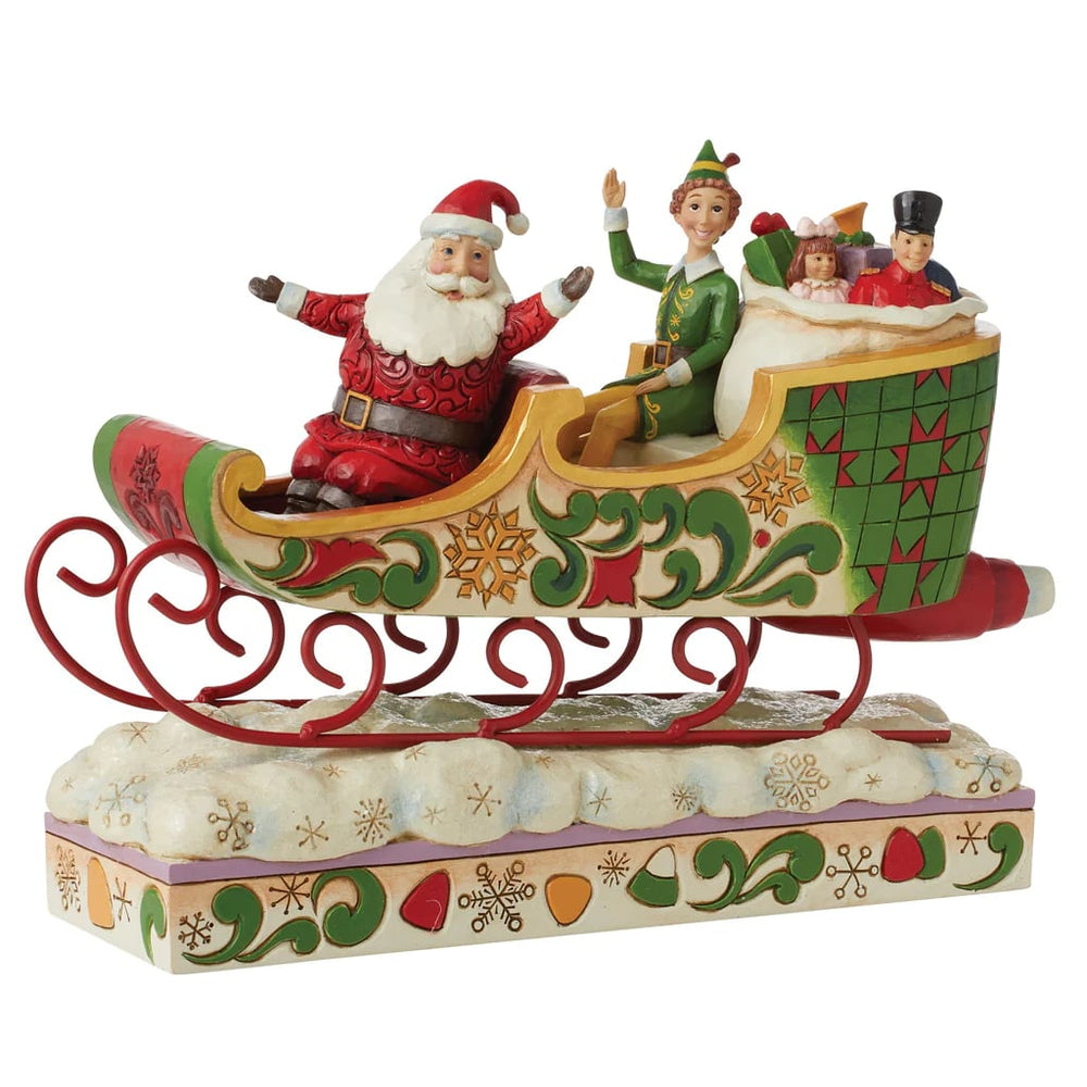 8" Buddy Riding With Santa In His Sleigh
