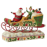 8" Buddy Riding With Santa In His Sleigh