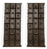 Set de 2 accesorios para pueblo, carretera recta de cacao y crema