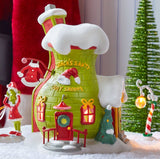 Grinch Village Being Fitted For A Santy Suit