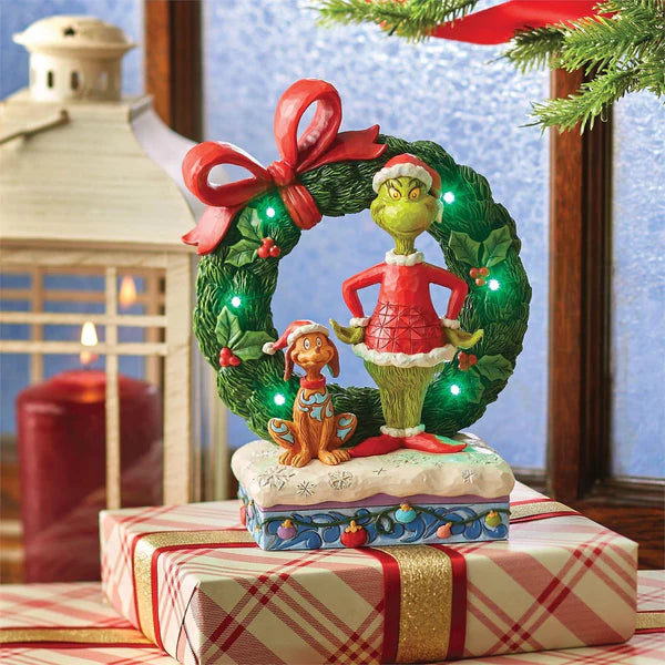 The Grinch 8" Grinch & Max In Wreath