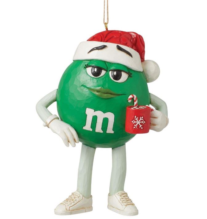Adorno de M&M Verde de 4" con Taza