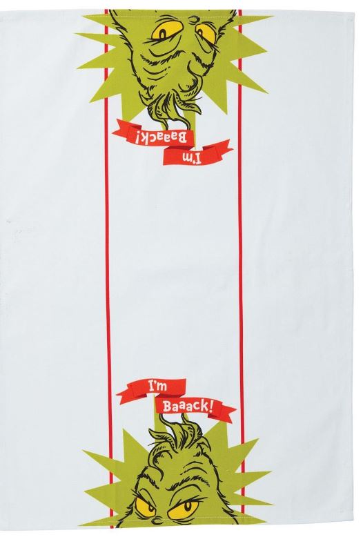 27" Grinch Im Back Tea Towel