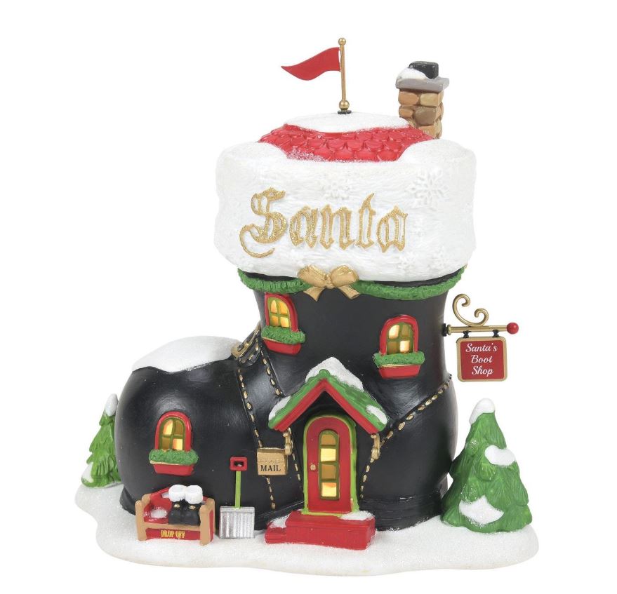 North Pole Village Santa's Boot Shop