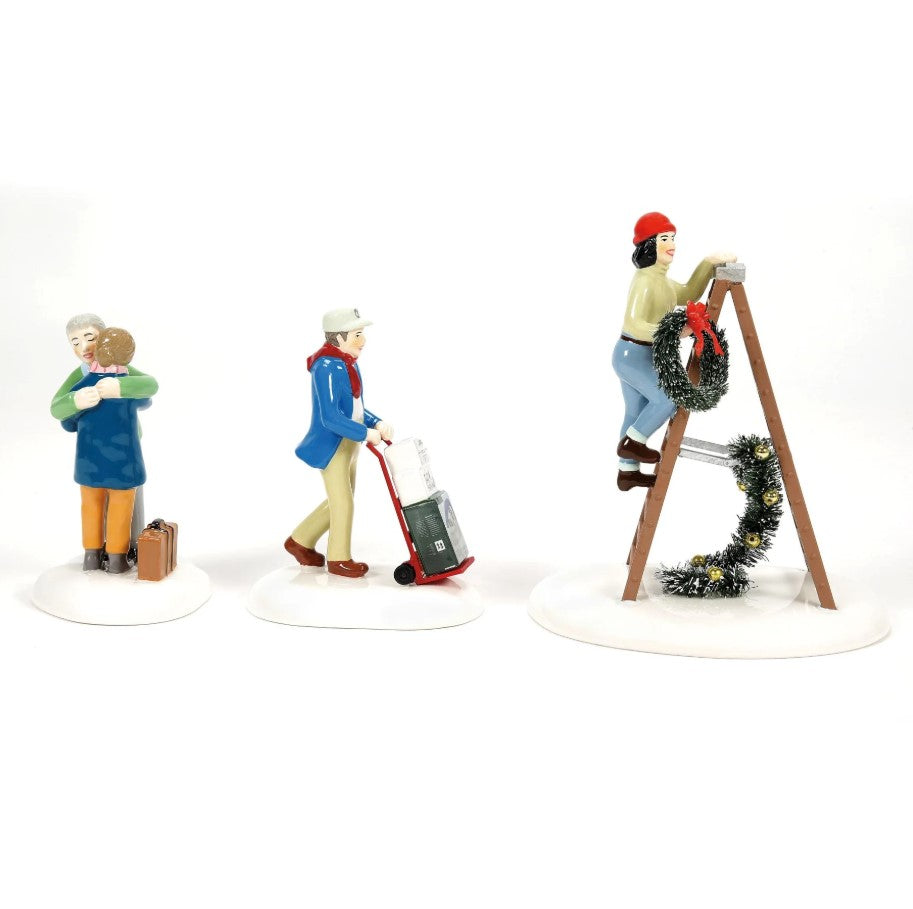 Snow Village Friends & Neighbors Set Of 3