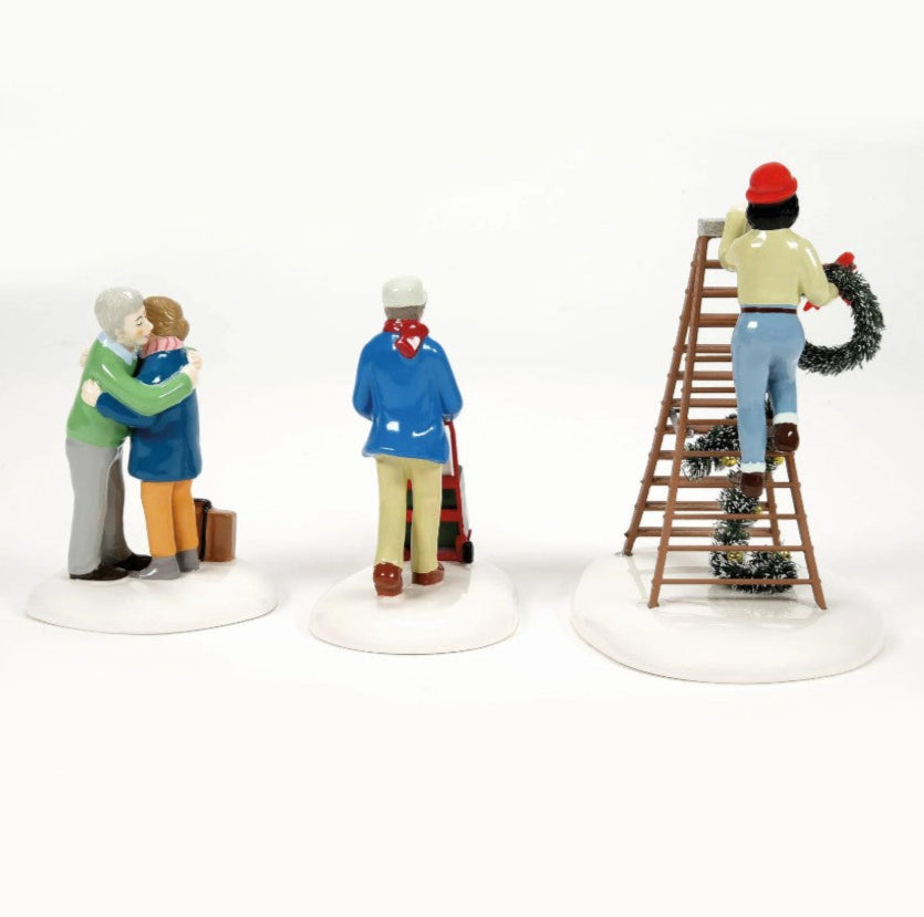 Snow Village Friends & Neighbors Set Of 3
