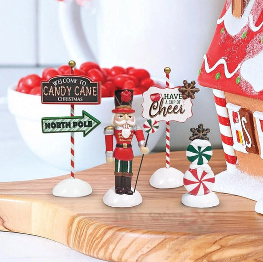 Set de 4 Village Accessory Peppermint Panache