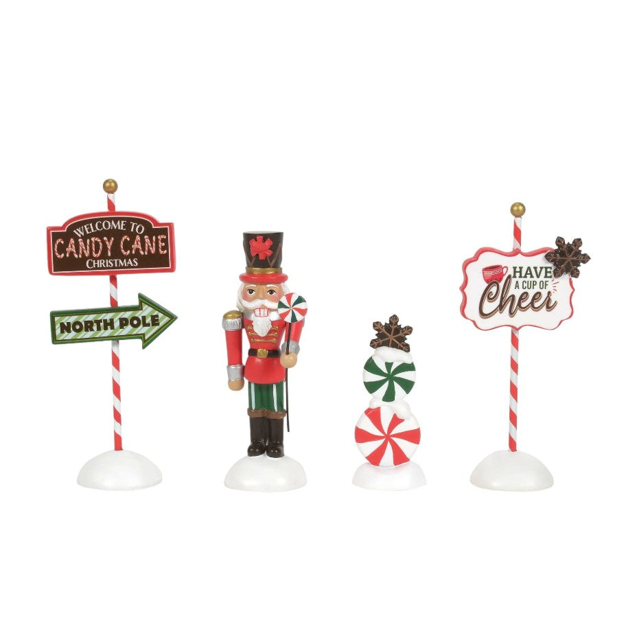 Village Accessory Peppermint Panache Set Of 4