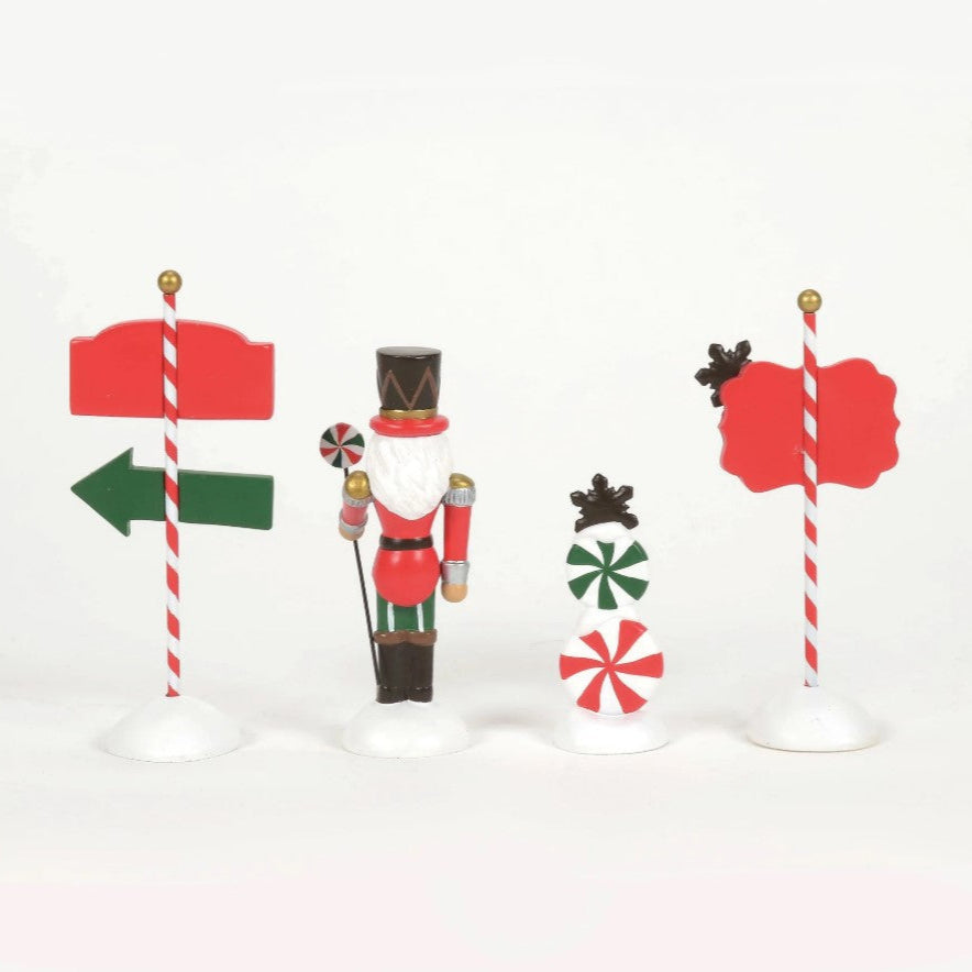 Village Accessory Peppermint Panache Set Of 4