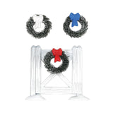 Village Accessory White Crossbuck Fence Set