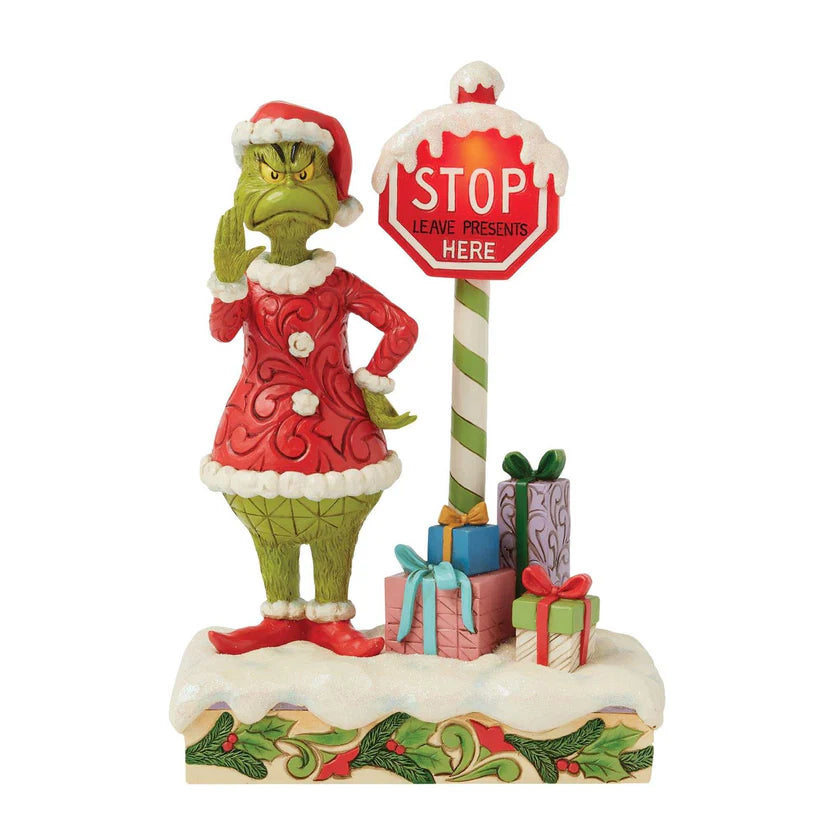 El Grinch: Letrero de stop con luces LED de 9"